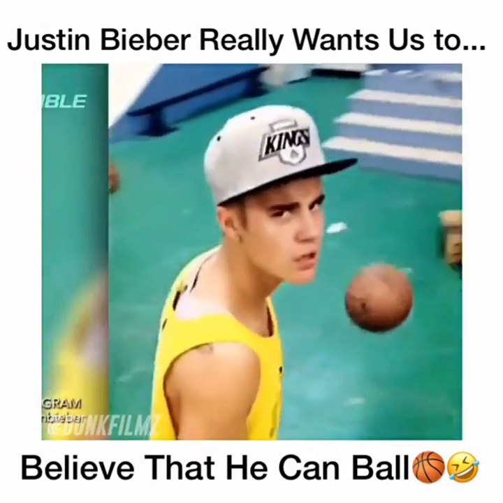 Justin Bieber Really wants us to believe that he can Ball