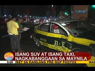 UB: Isang SUV at isang taxi, nagkabanggaan sa Maynila