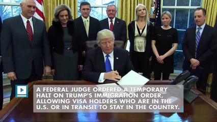 Federal court temporarily halts Trump's immigration order