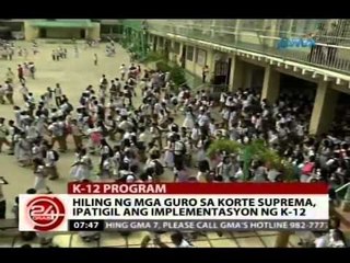 24Oras: Hiling ng mga guro sa korte suprema, ipatigil ang implementasyon ng K-12
