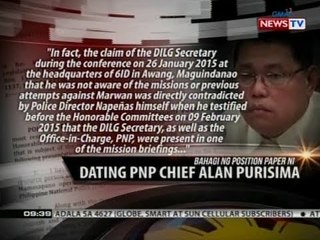 SONA: Purisima, nagsumite ng position paper sa Senado