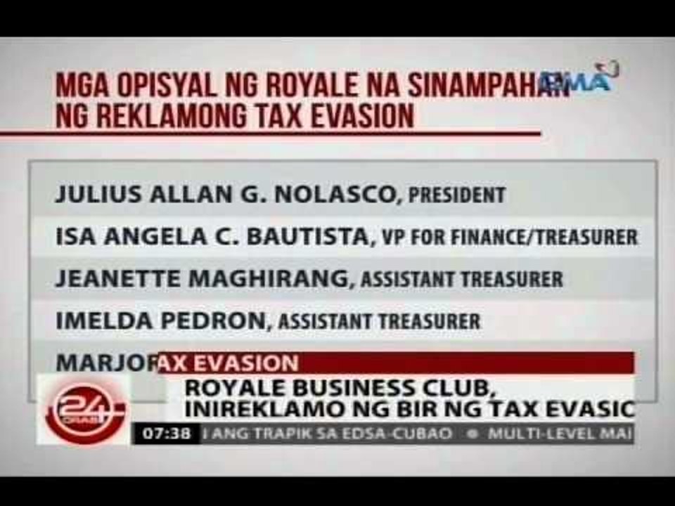 24Oras: Royale Business Club, inireklamo ng tax...