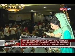 Mayor Binay, iginiit na dapat hintayin muna ang desisyon ng CA sa kanyang hiling na TRO