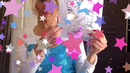 Spiderman and Frozen Elsa colouring drawings in real life