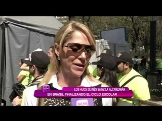 Inés Sainz se lleva a sus hijos a Brasil