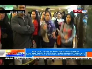 Download Video: NTG: Mga OFW sa HK, dagsa sa konsulado ng PHL para makakuha ng Overseas Employment Certificate