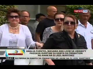 Amalia Fuentes, masama ang loob sa umano'y pagsasa-isantabi sa kanya sa cremation ng anak