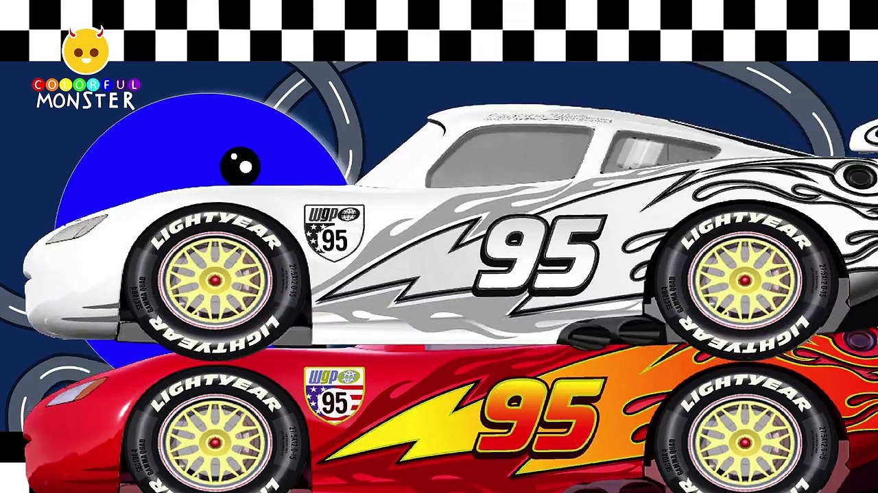 Узнайте цвета с Pacman Молния Маккуин Автомобили Цвета для детей, чтобы узнать Fun Learning Видео