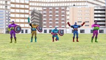 Finger Family Compilation Colors Captain America Vs Hulk Fight | Finger Family Nursery Rhymes 3D