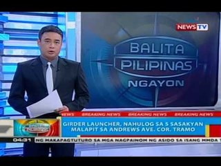 BP: Girder launcher, nahulog sa 5 sasakyan malapit sa Andrews Ave. cor. Tramo sa Pasay City