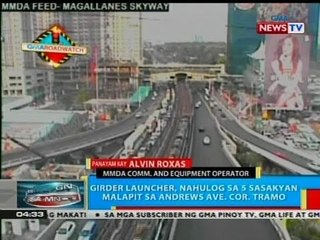 BP: Daloy ng trapiko, bumigat dahil sa bumagsak na girder launcher sa Pasay City