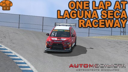 Uma Volta em/One Lap at Laguna Seca Raceway Automobilista Mitsubishi Lancer Cup #pezzolotv