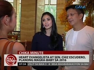 24Oras: Heart Evangelista at Sen. Chiz Escudero, planong magka-baby sa 2016