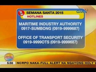 UB: NDRRMC, naglabas ng listahan ng mga hotlines ng mga ahensya ngayong Semana Santa