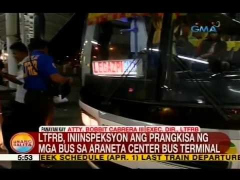 UB: LTFRB, iniinspeksyon ang prangkisa ng mga bus sa Araneta Center Bus Terminal