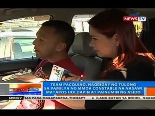 NTG: Team Pacquiao, nagbigay ng tulong sa MMDA na nasawi matapos holdapin at painumin ng asido
