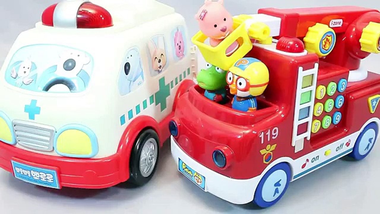 뽀로로 구급차 병원놀이 소방차 놀이 장난감 Мультики про машинки Pororo Ambulance Fire Engine Toys YouTube