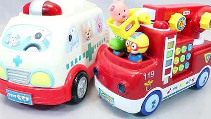 뽀로로 구급차 병원놀이 소방차 놀이 장난감 Мультики про машинки Pororo Ambulance Fire Engine Toys YouTube