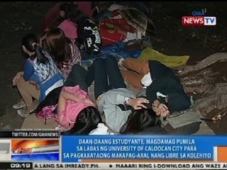 Mga estudyante, pumila sa University of Caloocan City para sa pagkakataong makapag-aral nang libre