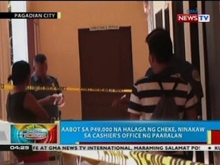 Aabot sa P49,000 na halaga ng cheke, ninakaw sa cashier's office ng paaralan sa Pagadian City