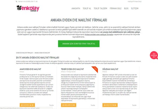 Ankara Evden Eve Nakliyat ve Taşımacılık