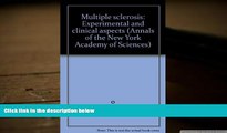 Audiobook  Multiple sclerosis: Experimental and clinical aspects (Annals of the New York Academy