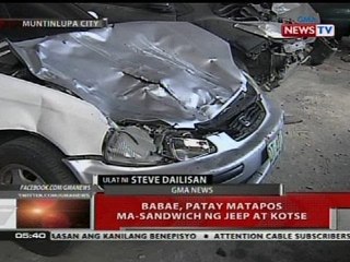 QRT: Babae, patay matapos ma-sandwich ng jeep at kotse