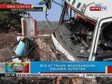 Bus at truck, nagkasagian; dalawa sugatan sa Santiago, Ilocos Sur