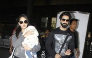Padmavati Star Shahid Kapoor With Wife Mira Rajput And Baby Misha BACK HOME