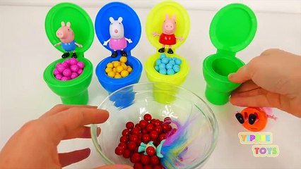 Descargar video: Learn Colors with Peppa Pig!! Toy Toilet Candy Surprise Toys for Kids