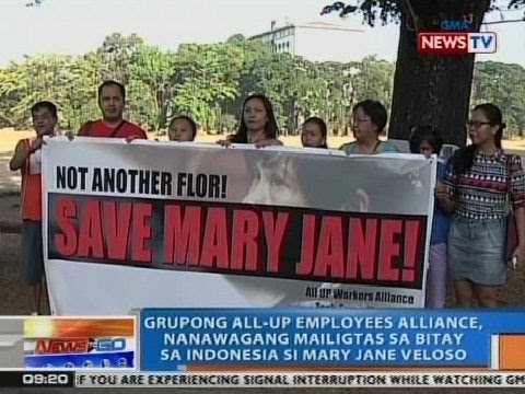 NTG: All-UP Employees Alliance, nanawagang iligtas sa bitay si Mary Jane Veloso