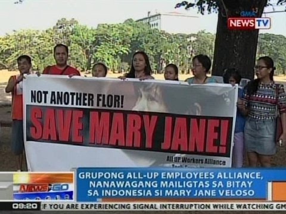NTG: All-UP Employees Alliance, nanawagang iligtas sa bitay si Mary Jane Veloso