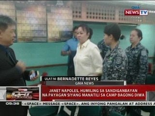 Janet Napoles, humiling sa Sandiganbayan na payagan siyang manatili sa Camp Bagong Diwa