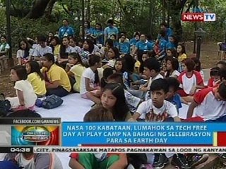 Nasa 100 kabataan, lumahok sa tech free day at play camp na bahagi ng selebrasyon para sa Earth day