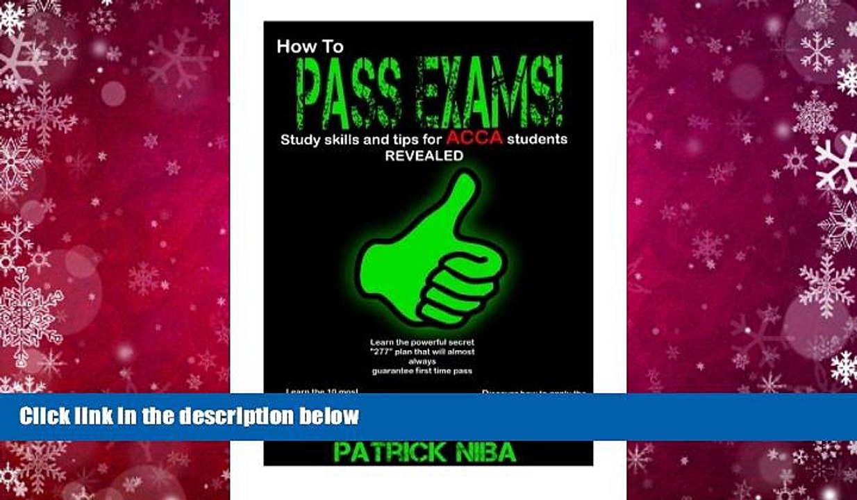 Audiobook  How to Pass Exams: Study Skills and Tips for ACCA Students Revealed Pre Order