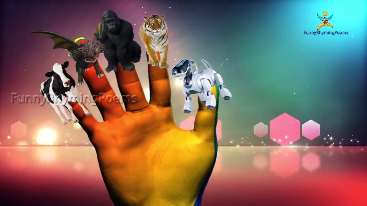 tiger V/S cow Finger family 3d rhyme | Animated Nursery Children Finger Family song