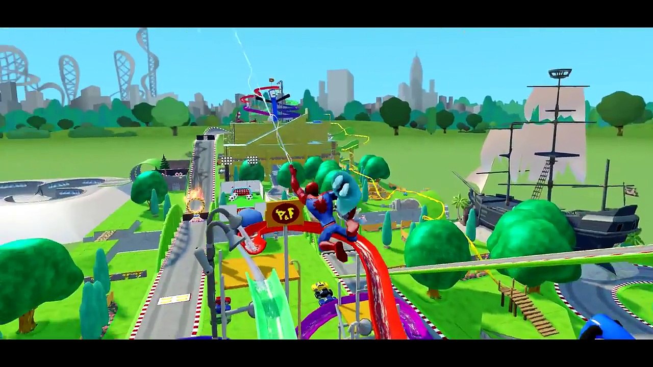 Spiderman & Frozen Elsa vs VENOM ! Disney Princess ride bike & race Superhero & Villain Playtime
