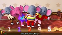Five little elephants | monkeys jumping on the bed | kindergarten education school rhymes | parents