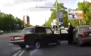 Instant Karma For Idiot Road Rage Driver