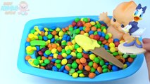 Learn Colors Baby Doll Bath Time Candy Skittles Angry Birds Mickey Mouse McQueen Cars 2 Disney Pixar