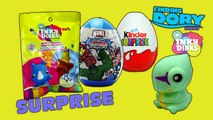 Surprise Eggs Unboxing !! Inky Dinks, Marvel Egg, Kinder Surprise !! Disney Pixar Finding Dory !!