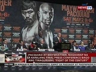 Pacquiao at Mayweather, nagharap na sa kanilang final press conference