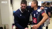 Handball - La joie de Bleus dans le vestiaire après la victoire au Mondial