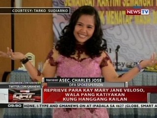 Reprieve para kay Mary Jane Veloso, wala pang katiyakan kung hanggang kailan