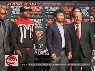 24Oras: Pacquiao at Mayweather, nagharap sa huling press conference ng Battle for Greatness