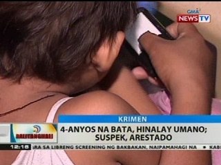 BT: 4-anyos na bata, hinalay umano; suspek, arestado