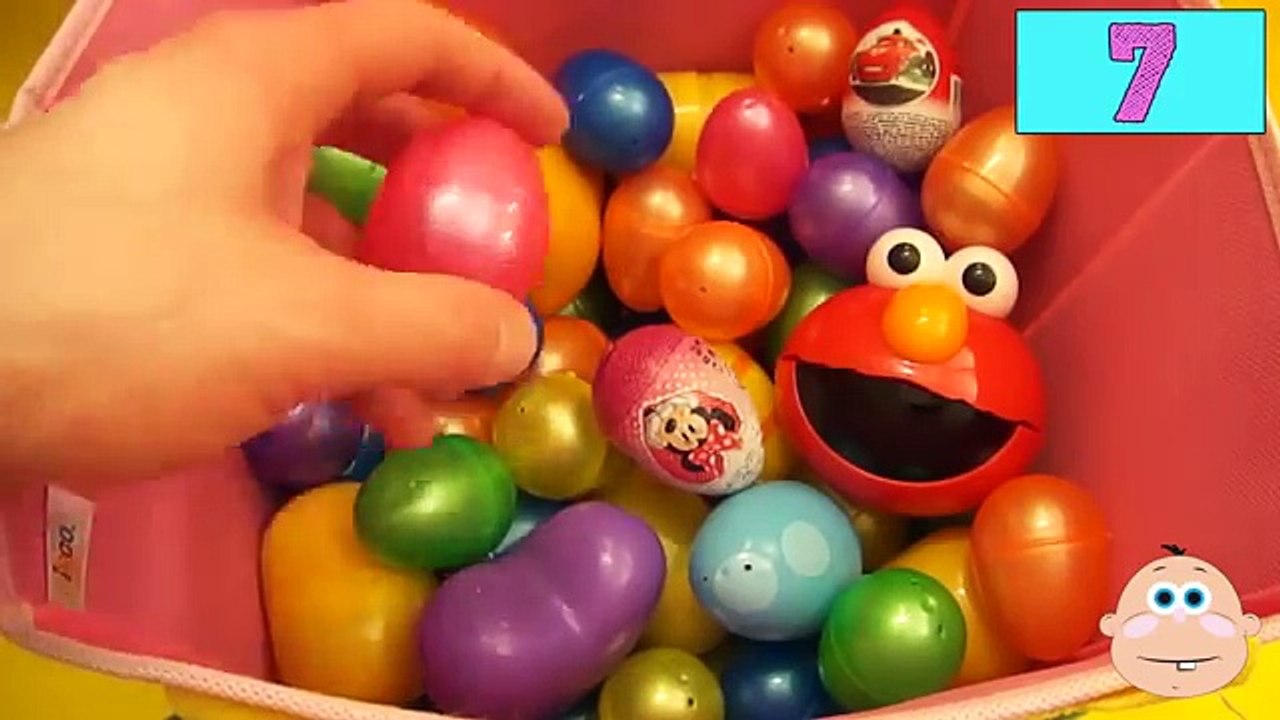 Huge 101 Surprise Egg Opening Kinder Surprise Elmo Disney Pixar Cars Mickey Minnie Mouse