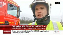 L'A13 coupée dans les Yvelines après un carambolage : 4 blessés en urgence absolue, 55 blessés légers et 11 personnes ch