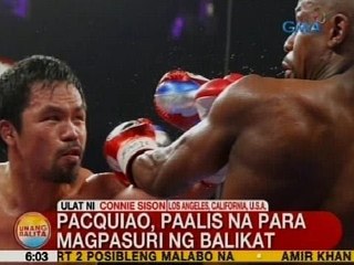 UB: Pacquiao, paalis na para magpasuri ng balikat