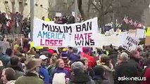 Protesta contro il decreto migranti davanti alla Casa Bianca